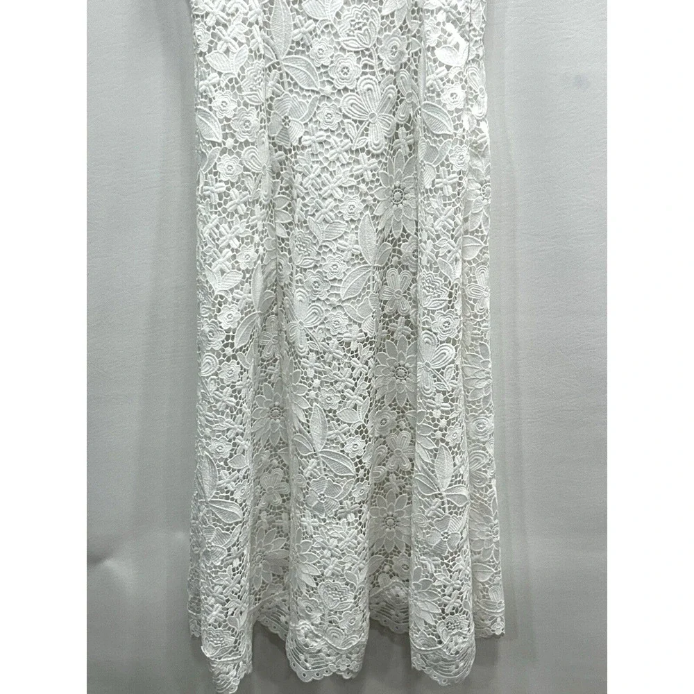 Generation Love Womens Rosie Dress Floral Lace Overlay V-Neck White Size M? NWOT